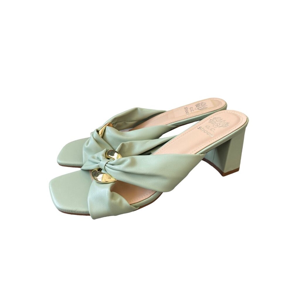 GC Shoes Zane Heeled Sandals Green Size 10 NWD